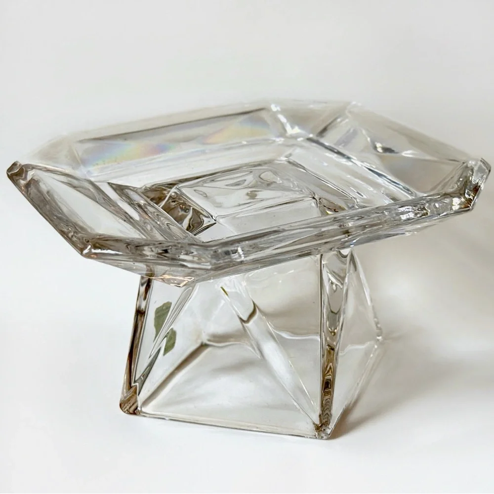 Partylite Discover Pillar Holder RETIRED Faceted Glass Beautiful P8163 - Picture 3 of 9